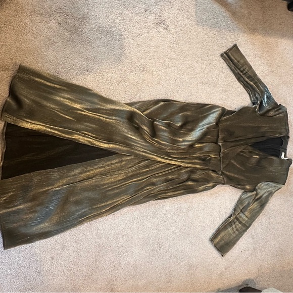 Mango Metallic Wrap Dress - Picture 3 of 5